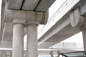 Gray concrete tram track